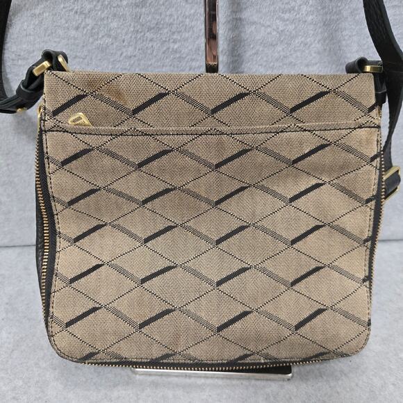 Fossil Preston Diamond Expandable Canvas And Leather Crossbody - Picture 3 of 11